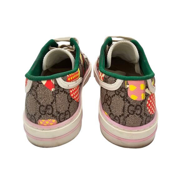 Gucci GG Supreme Canvas Tennis 1977 Sneaker Pink Red Apple Size 38.5 US 8.5 - Picture 6 of 11
